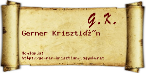Gerner Krisztián névjegykártya